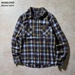 unknownフランネルチェックシャツ古着ブラウンブルーイエロー配色CBOY美品のサムネイル