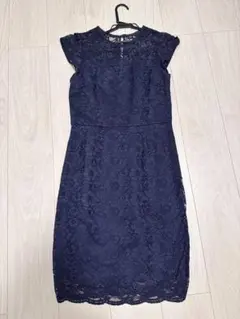 ネイビー レース ワンピース