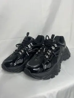 FILA ADRER スニーカー 28cm エナメル 厚底 ブラックのサムネイル