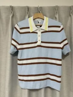 DOUBLE STANDARD CLOTHING 半袖 ボーダーニットポロ 38のサムネイル
