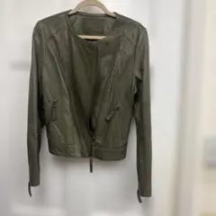 GRACE CONTINENTAL オリーブグリーン レザージャケットのサムネイル