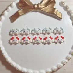 シナモン 水色 赤 リボン ネイルパーツ 10個セット