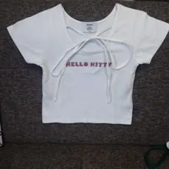 jouetie×ハローキティ ラインストーンネックリボンTシャツ