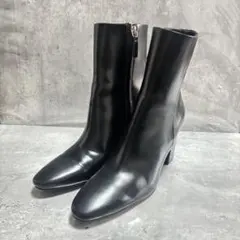 H&M サイドジップブーツ 25cm ヒールブーツ ラウンドトゥ