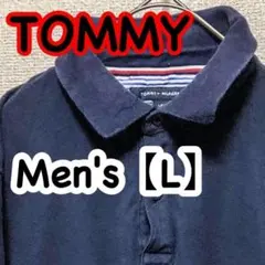 HO22【US輸入】TOMMY HILFIGER　ポロシャツ【メンズL】ネイビー