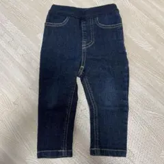 petit main ダークブルーデニム風パンツ 80