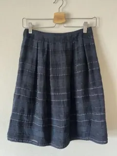 Natural Beauty ストライプ ひざ丈スカート ダーク 38