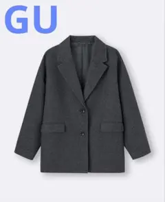 GU コージーメルトンハーフコート08ダークグレー Lサイズ