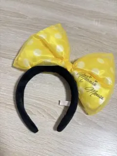 ミニーマウス イエローポルカドットカチューシャ