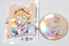 鏡音リン　初音ミク　東京スカイツリー　カフェ　ホログラム缶バッジ　特典カード