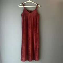 ANGELIEBE ボルドー キャミワンピース　コーデュロイ　ワンピース　赤