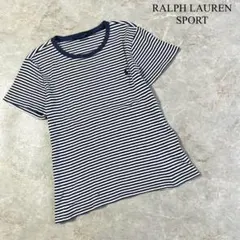 RALPH LAUREN SPORT ロゴ刺繍 ボーダー柄 半袖 Tシャツ XL
