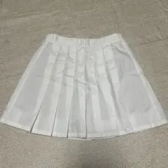・ピンクラテ　ホワイト プリーツスカート ハート刺繍　S 160㎝