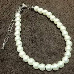 ブレスレット ホワイトパール アジャスター付き 6mmパール