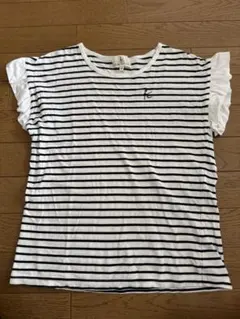 KUMIKYOKU ボーダー フリル袖 Tシャツ 160のサムネイル