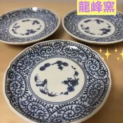 龍峯窯 三洋陶器 銘々皿 美濃焼 古伊万里 松竹梅 染付 蛸唐草 取皿 5客
