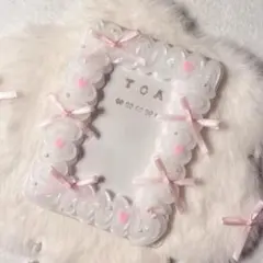 トレカケース ホイップデコ B8硬質カードケース 白 ピンク ハートうさぎ推し活