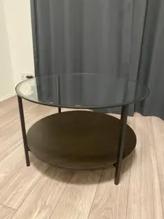 IKEAローテーブル VITTSJÖヴィットショー ガラステーブル ブラック美品