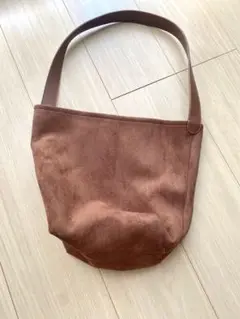 スエード バケツ型トートバッグ ブラウン
