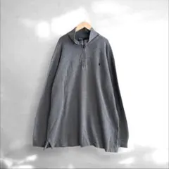 90s ポロ ラルフローレン ハーフジップ コットンニット スウェット アメカジ