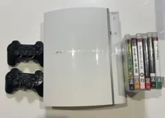 PS3 ホワイト 本体 CECHL00コントローラー2個ソフト6本付き