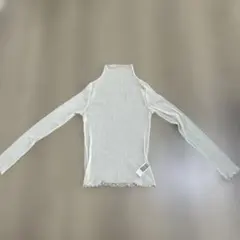 シースルー　インナー　ラメハイネック長袖トップス