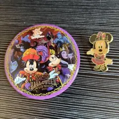 2016年 ハロウィン ミッキー缶バッジとミニーピンバッジセット