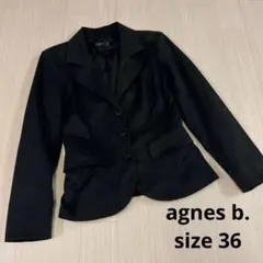 agnes b. テーラードジャケット ブラック　36 フェード　ストレッチのサムネイル