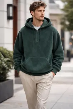 BANANA REPUBLIC フリースパーカー USA製 グリーン XL