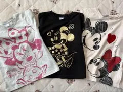 【3枚セット】130cm ミニー　ディズニー　長袖カットソー　ロンT