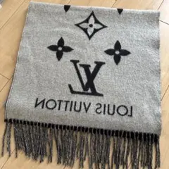 LOUIS VUITTON カシミヤマフラー グレー/ブラック