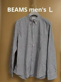 BEAMS ギンガムチェックシャツ　L