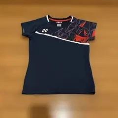YONEX ネイビー レッド ゲームシャツ　Tシャツ　バドミントン　レディース