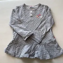 ミキハウス グレー ドット柄 トップス 90cm