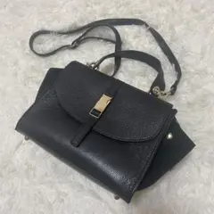 美品 MARCO BIANCHINI RF フラップ2WAYバッグ ブラック