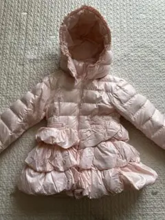 ウォーニー　フリル付きピンクダウンコート Lサイズ