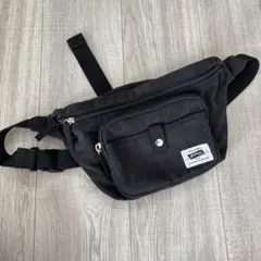 ニコアンド コーデュロイ ブラック ボディバッグ