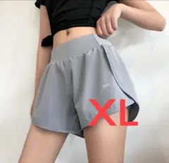 レディース ヨガウェア ショートパンツ グレー XLのサムネイル