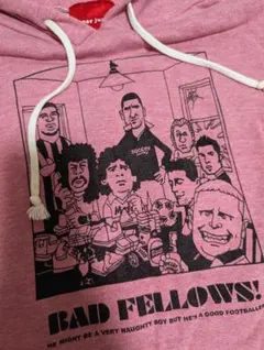 soccer junky BAD FELLOWS! パーカー 赤ピンク