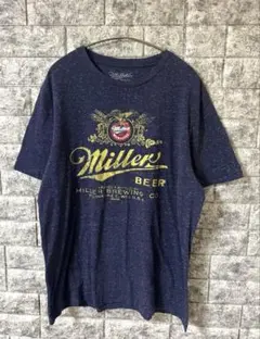 Miller Beer 公式ライセンス 半袖Tシャツ 霜降りネイビー 美品 レアのサムネイル