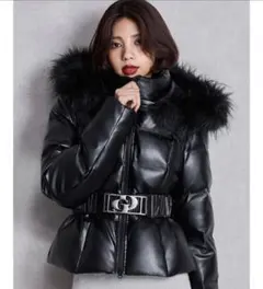 GYDAフェイクレザーショートダウンコート