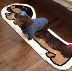 ラグ ミニチュアダックス フロアマット　チョコタン マット 犬 ダックスフンド