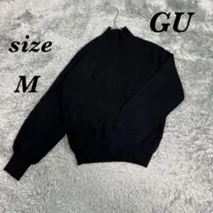 GU ジーユー (M) 長袖ニット タートルネック ナイロン混 シンプル