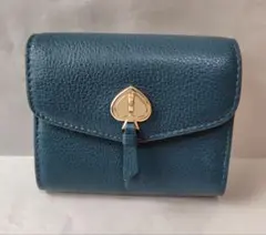 ケイトスペード　kate spade 二つ折り財布 ダークグリーン　コンパクト