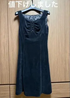 CLEAR IMPRESSION ベロア ノースリーブ ワンピース ブラック