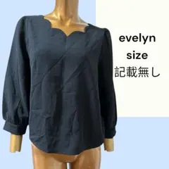 No.64 (☆)evelyn バックリボンスカラップトップス