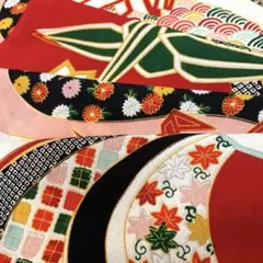 着物 ハギレ 166 はぎれ アンティーク 生地　布　古布　和布　古裂　和柄　裂