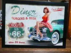 アメリカン ダイナー レストラン レトロ風 看板 カリフォルニア DINER