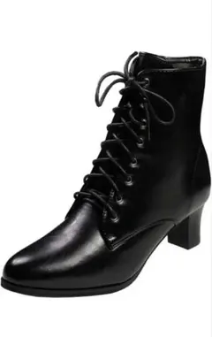 レディース　卒業　袴　ブラックブーツ中ヒール25㎝