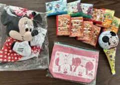 DWE ディズニーワールドファミリー ミニーパペット　ポーチ　ティッシュ付